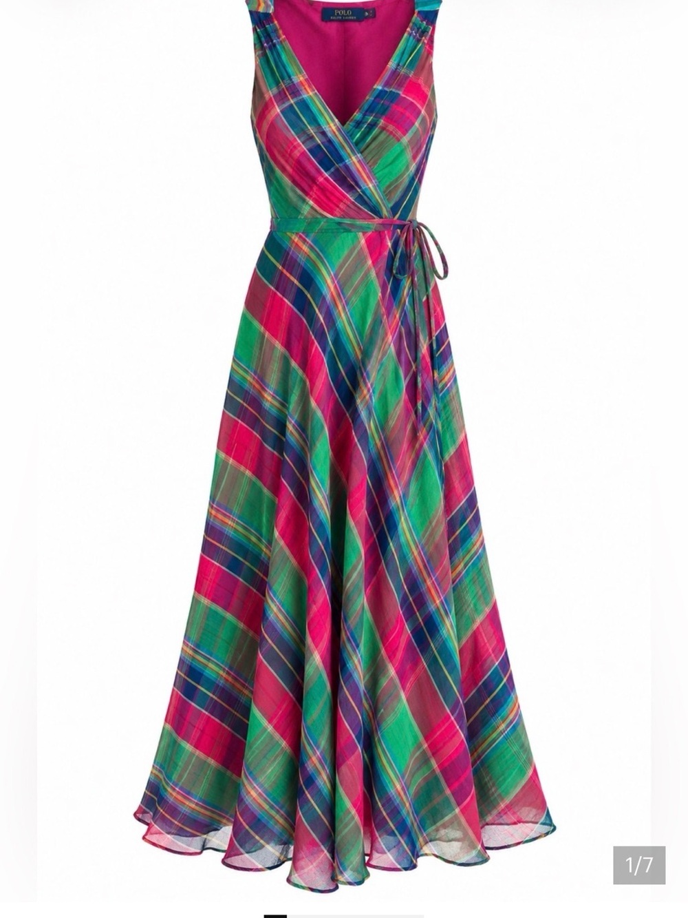 Polo Ralph Lauren Plaid Wrap Maxi Dress โ Size 6